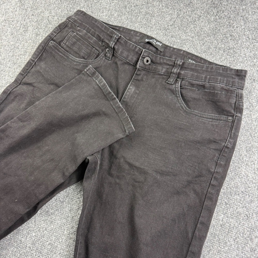 Kenneth Cole Slim Fit Jeans 34x30 Black Stretch Denim Pants Mens